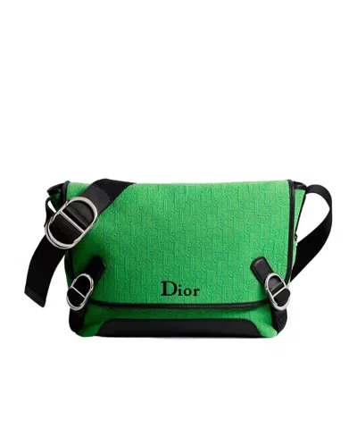 Dior Medium  Jett Messenger Bag With Flap In Blue