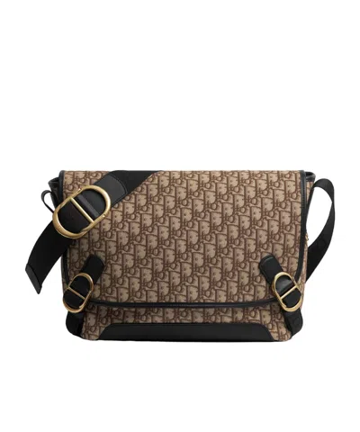 Dior Medium  Jett Messenger Bag With Flap In Brown