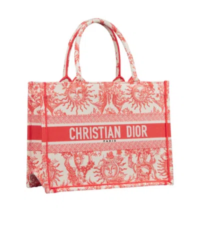Dior Medium Iviera Book Tote Handbag In Pink