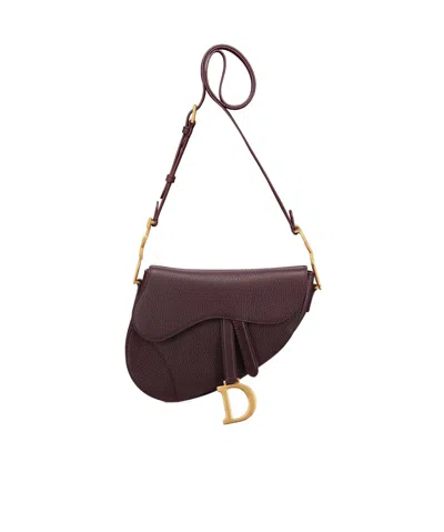 Dior Medium Flip Saddle Bag In Plum Color
