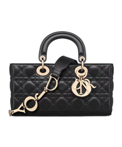 Dior Medium Lady D-joy Handbag In Black