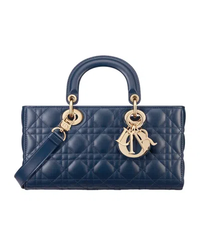Dior Medium Lady D-joy Shoulder Bag In Blue