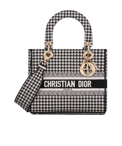 Dior Medium Lady D-lite Handbag In Black