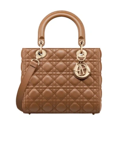 Dior Medium Lady  Bag In Brown