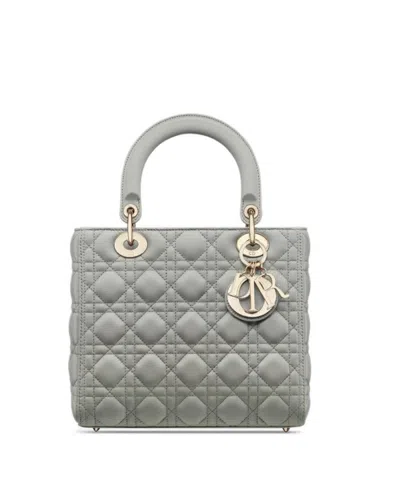 Dior Medium Lady  Bag In Gray