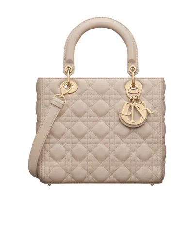 Dior Medium Lady  Shoulder Bag In Nude