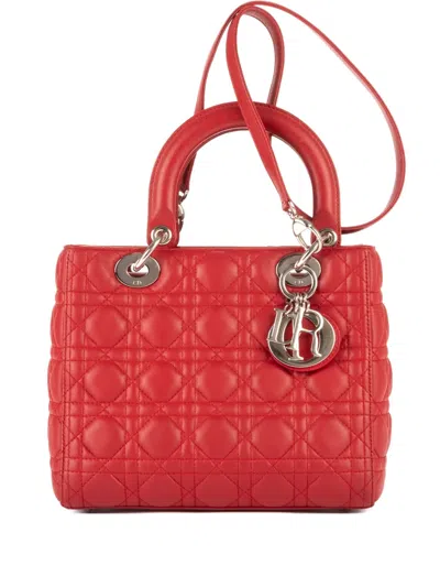 Pre-owned Dior Medium Lady  Shoulder Bag In Red
