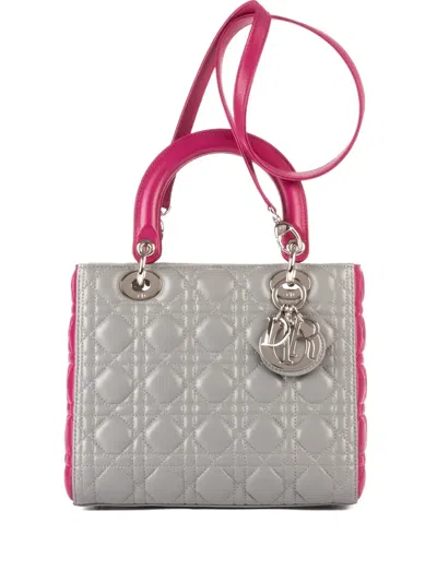 Pre-owned Dior Medium Lady  Tote Bag In Gray