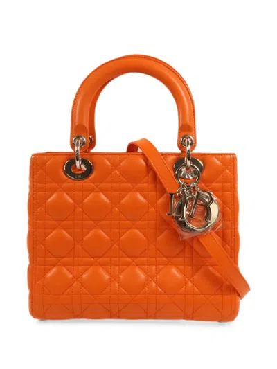 Pre-owned Dior Medium Lady  Tote Bag In Orange