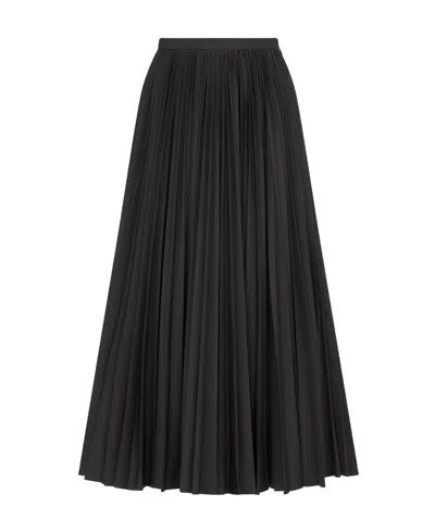 Dior Medium Length Pleated Skirt In Black