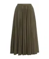 Dior Cotton Accordion Midi Skirt In Brown