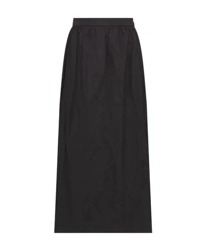Dior Medium Length Straight Half Skirt In Black