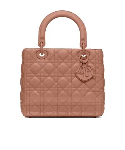 Dior Medium Matte Handbag In Pink