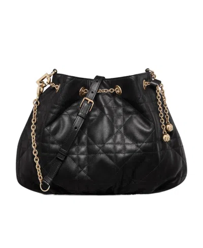Dior Medium Quilted Shoulder Bag In Black