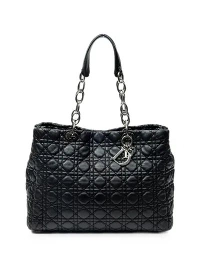 Pre-owned Dior Medium Quilted Tote Bag In Black