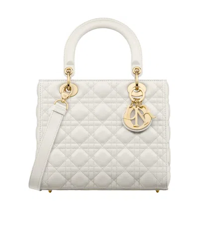Dior Medium Rhombus Handbag In White