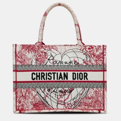 Pre-owned Dior Medium Royaume D'amour Book Tote In Red
