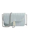 Dior Medium Saddle Pouch With Chain In Sky-blue