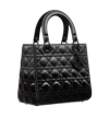 Dior Medium Size Lady  Quilted Pattern Handbag In Black