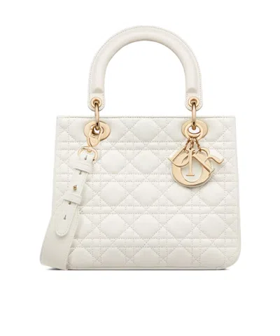 Dior Medium Soft Lady  Bag In White