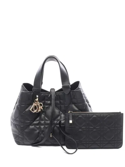 Pre-owned Dior Medium Toujours Macrocannage Handbag In Black
