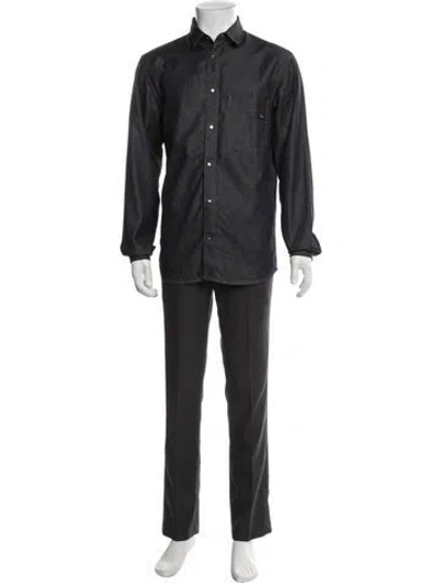 Pre-owned Dior Men 2018 Long Sleeve Shirt In Blue