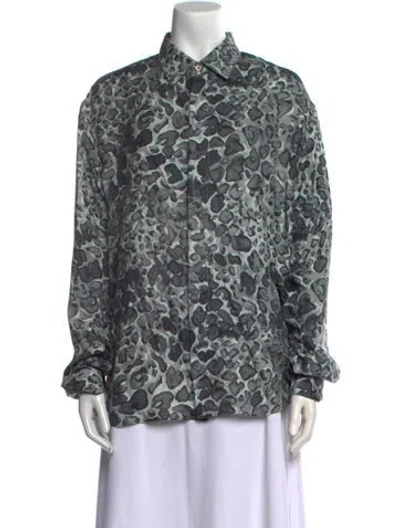 Pre-owned Dior Men 2019 Graphic Print Long Sleeve Shirt In Gray