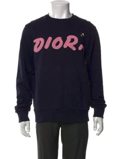 Pre-owned Dior Men 2019 Graphic Print Sweatshirt In Blue