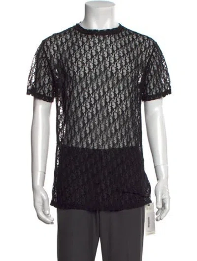 Pre-owned Dior Men 2019 Oblique Jacquard T-shirt In Black