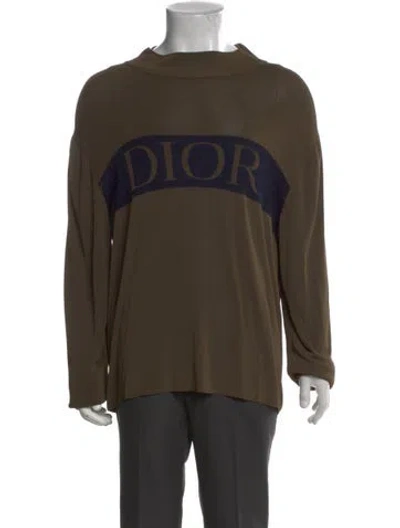 Pre-owned Dior Men 2019 Signature Logo T-shirt In Green