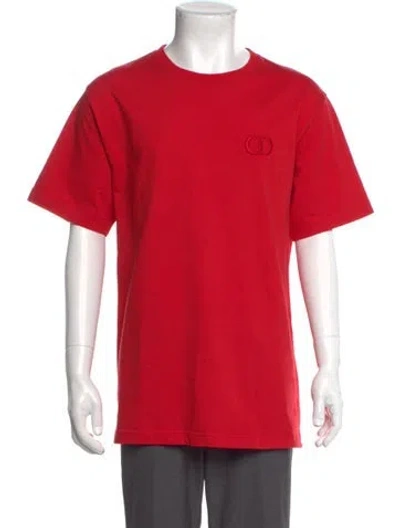 Pre-owned Dior Men 2019 Signature Logo T-shirt In Red