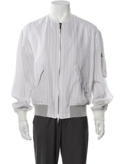 Pre-owned Dior Men 2019 Silk Bomber Jacket In Neutral