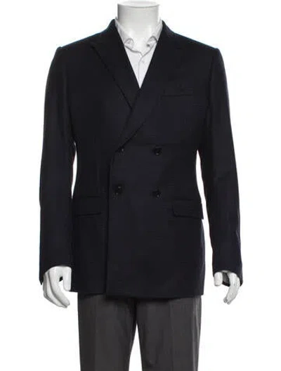 Pre-owned Dior Men 2019 Virgin Wool Blazer In Blue