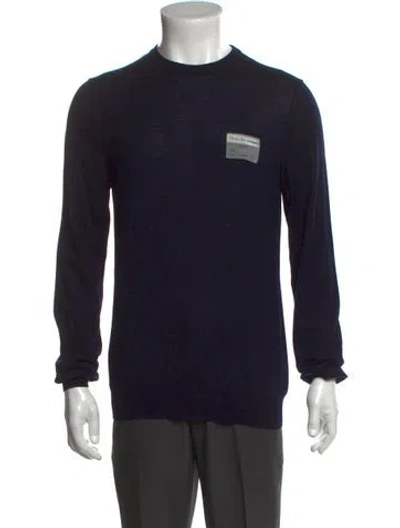 Pre-owned Dior Men 2019 Virgin Wool Pullover In Blue