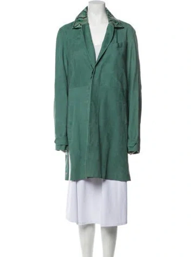 Pre-owned Dior Men 2020 Calf Leather Overcoat W/ Tags In Green