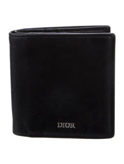 Pre-owned Dior Men 2020 Diorissimo Pattern Bifold Wallet In Black