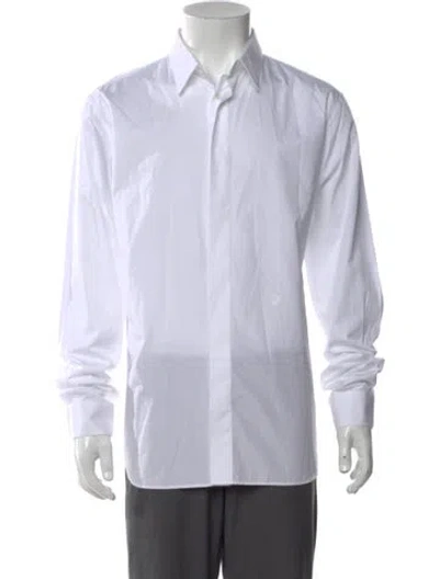 Pre-owned Dior Men 2020 Long Sleeve Tuxedo Shirt In White