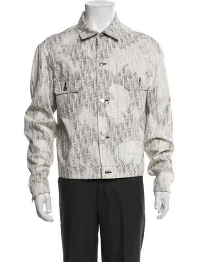 Pre-owned Dior Men 2020 Oblique Jacquard Denim Jacket In Gray