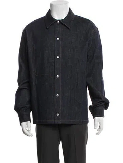 Pre-owned Dior Men 2020 Oblique Jacquard Denim Jacket W/ Tags In Blue