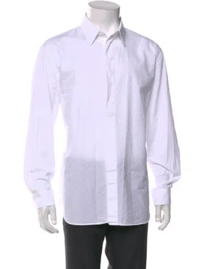 Pre-owned Dior Men 2020 Oblique Jacquard Dress Shirt In White