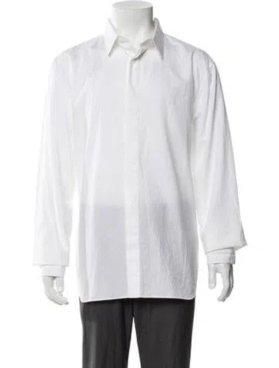 Pre-owned Dior Men 2020 Oblique Jacquard Dress Shirt In White