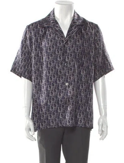 Pre-owned Dior Men 2020 Oblique Jacquard Shirt In Blue