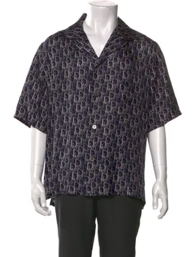 Pre-owned Dior Men 2020 Oblique Jacquard Shirt In Blue