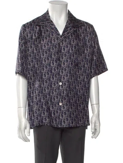 Pre-owned Dior Men 2020 Oblique Jacquard Shirt In Blue