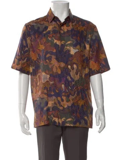 Pre-owned Dior Men 2020 Oblique Jacquard Shirt In Brown