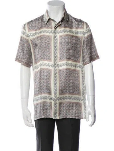 Pre-owned Dior Men 2020 Oblique Jacquard Shirt In Brown