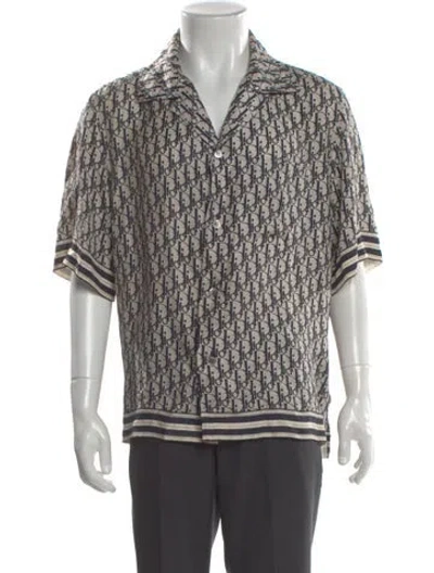 Pre-owned Dior Men 2020 Oblique Jacquard Shirt In Gray