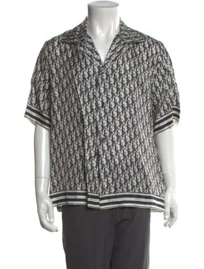 Pre-owned Dior Men 2020 Oblique Jacquard Shirt In Gray