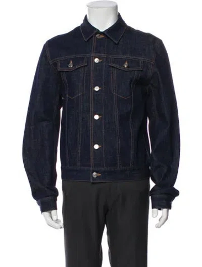 Pre-owned Dior Men 2020 Oblique Jacquard Trucker Jacket In Blue