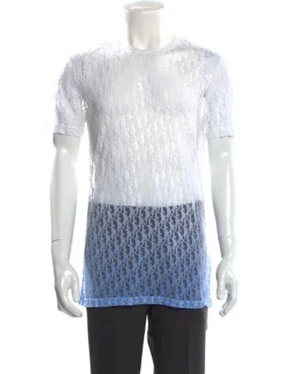 Pre-owned Dior Men 2020 Oblique Jacquard T-shirt In Blue